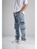 Premium Kalite Mavi Baggy Pantolon