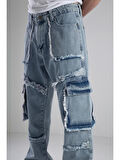 Premium Kalite Mavi Baggy Pantolon