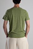 Jakarlı Yeşil Örme T-Shirt