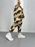 Erkek Gabardin Kahverengi Kamuflaj Jogger