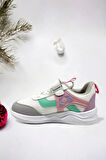 Memory Foam Tabanlı Desenli Cırt Cırtlı Çocuk Sneakers (ÇOCUKSPOR08-BEyazPembe )