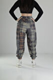 Yeşil Ekose Jogger Pantolon