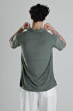 Yeşil V Yaka T-Shirt