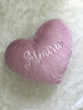 Pinktastic Heart Monogram - isimli Kalp Yastık