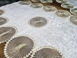 Çeyiz Diyarı Güneş Kadife 5 Parça Salon Takımı Krem Gold