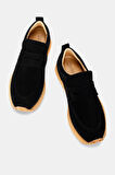 Troy Unisex Siyah Gerçek Süet Deri Sneaker
