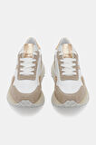 Lessa Kadın Beyaz Altın Gerçek Süet Deri Sneaker