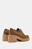 Vintage Kadın Camel Gerçek Deri Loafer