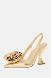 Katy Perry The Laterr Hıgh Kadın Altın Çiçek Detaylı Topuklu Ayakkabı