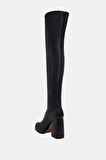 Katy Perry The Uplift Kadın Siyah Platform Topuklu Diz Üstü Streç Çizme