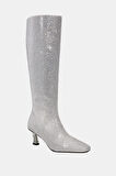 Katy Perry The Zaharrah Kadın Gümüş Taşlı Topuklu Çizme