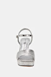 Katy Perry The Square Open Kadın Gümüş Topuklu Sandalet