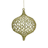 Yılbaşı Süsü Simli Topaç Model Altın 12 cm