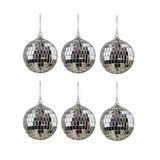 Yılbaşı Süsü Disko Topu Gümüş 6'lı 6 cm