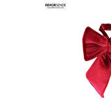 Yılbaşı Süsü Kadife Fiyonk Kırmızı 20 cm