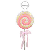 Yılbaşı Süsü Simli Lolipop Süs Pembe 40 cm