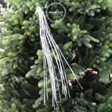 Yılbaşı Süsü Pullu Sarkıt Dal Beyaz 110 cm