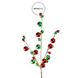Yılbaşı Süsü Parlak Toplu Dal Kırmızı Yeşil 70 cm