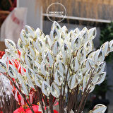 Yılbaşı Süsü Konik Dal Altın Beyaz 65 cm