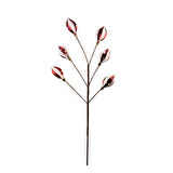 Yılbaşı Süsü Konik Dal Kırmızı Beyaz 60 cm