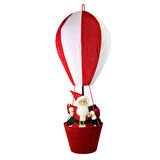 Yılbaşı Süsü Kadife Balonda Noel Baba Kırmızı Beyaz 110 cm