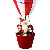 Yılbaşı Süsü Kadife Balonda Noel Baba Kırmızı Beyaz 110 cm