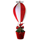 Yılbaşı Süsü Kadife Balonda Noel Baba Kırmızı Beyaz 110 cm