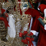 Yılbaşı Süsü Simli Tel Geyik Şampanya 110 cm