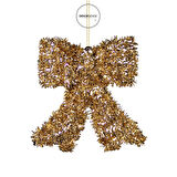 Yılbaşı Süsü Mini Simli Kurdele Şampanya 15 cm