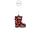 Yılbaşı Süsü Siyah Tokalı 3'lü Çizme Kırmızı 7 cm