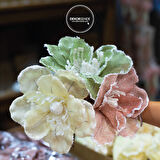 Yapay Keten Çiçek Ponsetya Krem 30 cm