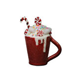 Yılbaşı Süsü Simli Milkshake Kırmızı 14 cm