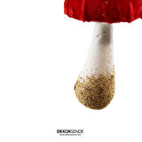 Yılbaşı Süsü Kadife Simli Mantar Kırmızı 14 cm