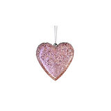 Yılbaşı Süsü Pullu Kalp Pembe 10 cm