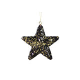 Yılbaşı Süsü Pullu Yıldız Siyah Altın 15 cm