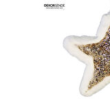 Yılbaşı Süsü Pullu Yıldız Şampanya 15 cm