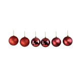 Yılbaşı Süsü 6'lı Top Bordo Kırmızı 8 cm
