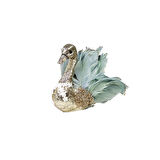 Tüylü Simli Kuğu Yeşil 20 cm