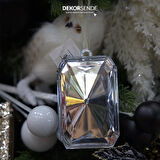 Yılbaşı Süsü Dikdörtgen Taş Süs Gri 10 cm