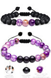Sertifikalı Yüksek Kalite Ametist Taşı Doğal Taş Bileklik Seti