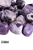 Sertifikalı Tamburlanmış Doğal Ametist Taşı Kütle (3 Adet)