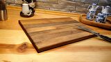 F&S WoodArt Doğal Ahşap Ceviz ağacı El Yapımı Kesme Sunum Steak Et Ekmek Sebze Doğrama Tahtası 40 cm