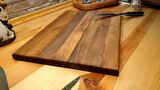 F&S WoodArt Doğal Ahşap Ceviz ağacı El Yapımı Kesme Sunum Steak Et Ekmek Sebze Doğrama Tahtası 40 cm