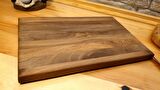 F&S WoodArt Doğal Ahşap Ceviz ağacı El Yapımı Kesme Sunum Steak Et Ekmek Sebze Doğrama Tahtası 40 cm