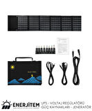 ENERJİTEM 50 W GÜNEŞTEN ŞARJ + 300W Sessiz Hibrit Jeneratör, Taşınabilir Güç Kaynağı,Powerbank, 100.000 MAH