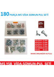 M5 Ysb Vida Somun Pul Seti 180 Adet -Organizer Kutulu