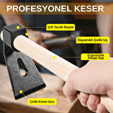 Beylini 500 Gr Çelik Keser Ekonomik Dayanıklı Odun Bahçe Ot Çift Yönlü Ahşap Ergonomik Saplı Profesyonel