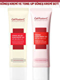 Cell Fusion C Derma Relief 100 Spf 50 /pa Çocuklar Ve Yetişkinler Için Güneş Kremi ve Toning Tone Up Güneş Kremi