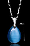 Sertifikalı Fasetli Açık Mavi Akik Taşı Kolye - Aaa Kalite