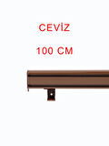 Ceviz Dekoratif Perde Kornişi Alüminyum Dekoratif Ray Modern Rustik 